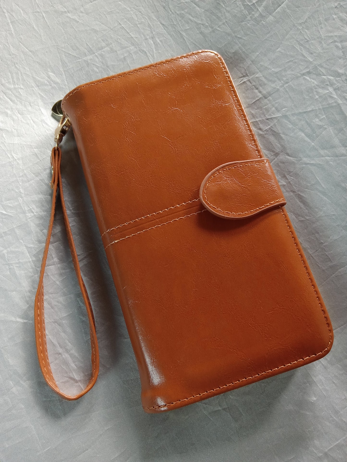 2 Section, Wristlet Wallet Phone pouch Tan Black Blue Pink Red, Zipper & Snap Lg 2 Sections ...SALE: Buy 1, 2nd 20% Off