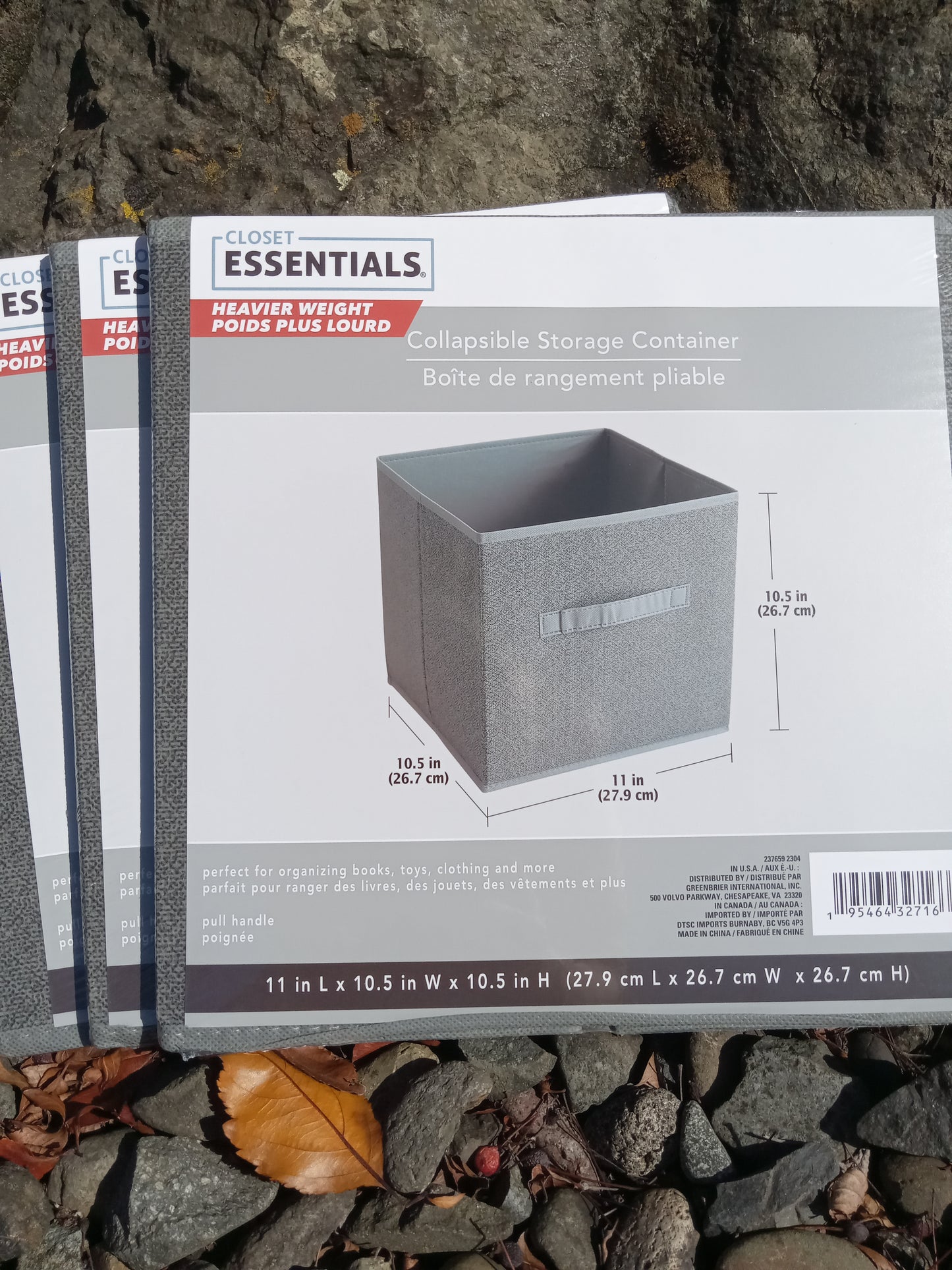 Essentials 💕 3 Collapsible Storage Containers -NEW, 11 X 10.5 X 10.5