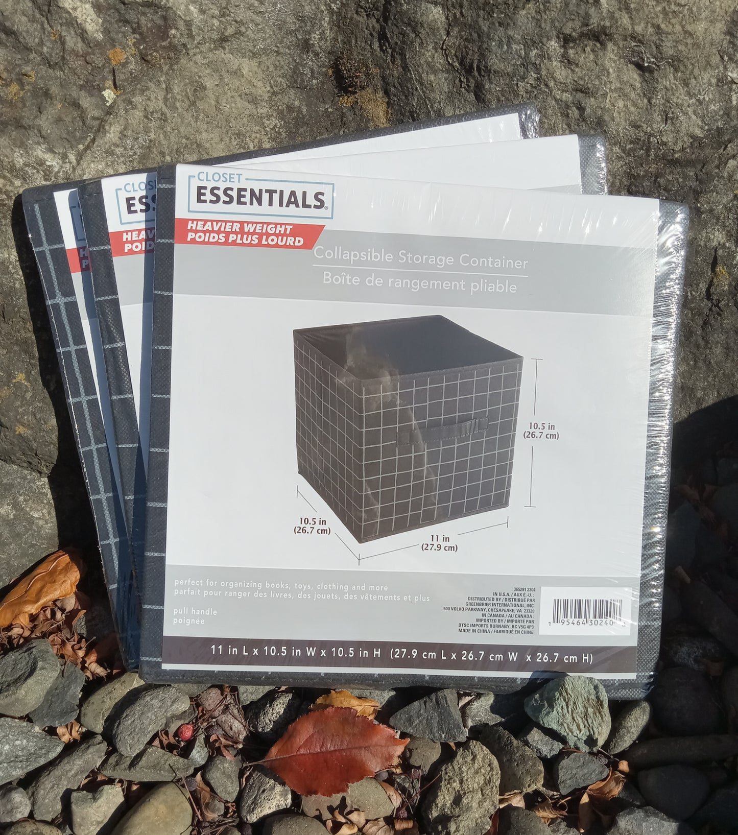 Essentials 💕 3 Collapsible Storage Containers -NEW, 11 X 10.5 X 10.5