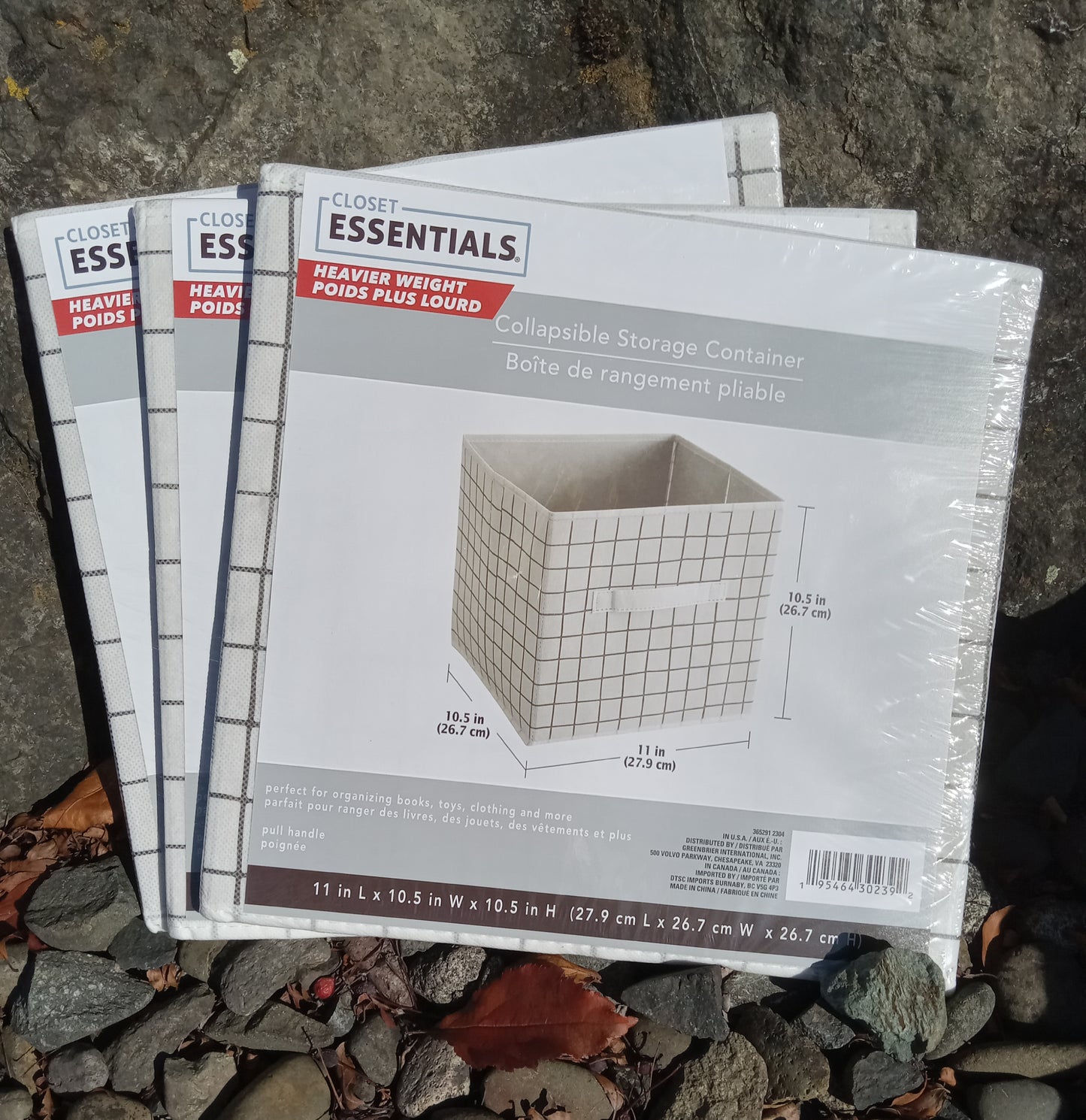 Essentials 💕 3 Collapsible Storage Containers -NEW, 11 X 10.5 X 10.5