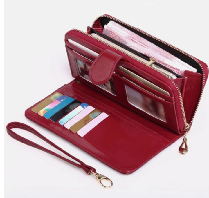 2 Section, Wristlet Wallet Phone pouch Tan Black Blue Pink Red, Zipper & Snap Lg 2 Sections ...SALE: Buy 1, 2nd 20% Off