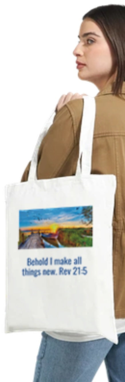 Classic Tote Bag with Bible Verse-- Rev 21:5