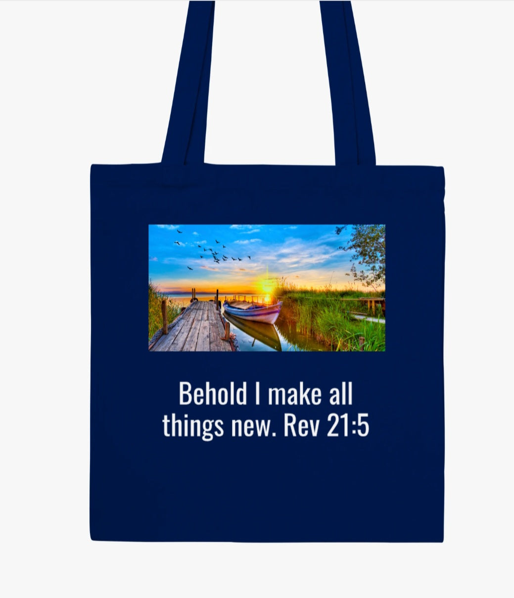 Classic Tote Bag with Bible Verse-- Rev 21:5